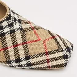 Pre Owned Burberry Beige Archive Check Canvas Tripton Pumps Size 40