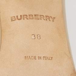 Burberry Beige Leather Ankle Strap Pumps Size 38