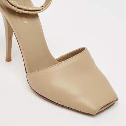 Burberry Beige Leather Ankle Strap Pumps Size 38