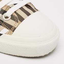 Burberry Beige Vintage Check Canvas Low Top Sneakers Size 38