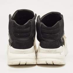 Burberry Black Suede And Neoprene Regis High Top Sneakers Size 40