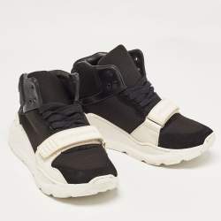 Burberry Black Suede And Neoprene Regis High Top Sneakers Size 40