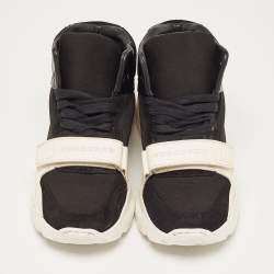 Burberry Black Suede And Neoprene Regis High Top Sneakers Size 40