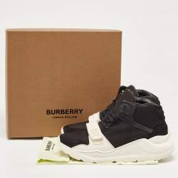 Burberry Black Suede And Neoprene Regis High Top Sneakers Size 40