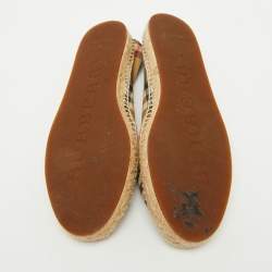 Burberry Beige House Check Fabric Espadrille Flats Size 38.5