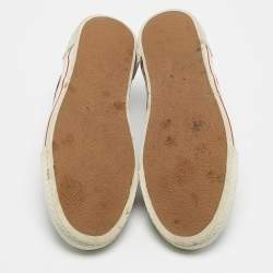 Burberry Brown Canvas Logo Lace Up Sneakers Size 38