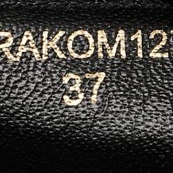 Burberry Black Leather Tabitha Logo Espadrille Flats Size 37