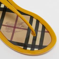 Burberry Yellow Jelly Thong Flat Slides Size 38