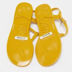 Burberry Yellow Jelly Thong Flat Slides Size 38