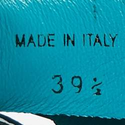 Pre Owned صندل بربري برورسام جلد تركواز وساتان مقاس 38.5