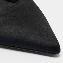 Pre Owned Burberry Black Satin Alanson Embellished Mary Jane Pumps Size 37.5
