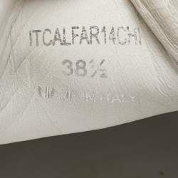 مملوكة مسبقًا Burberry White Leather Albridge Low Top Sneakers Size 38.5