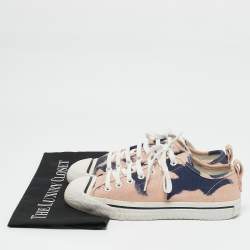 Burberry Blue/Pink Nova Check Canvas 'Westford' Lace Up Sneakers Size 38