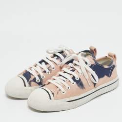 Burberry Blue/Pink Nova Check Canvas 'Westford' Lace Up Sneakers Size 38