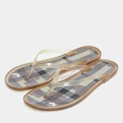 Burberry Transparent Rubber Thong Flat Sandals Size 39