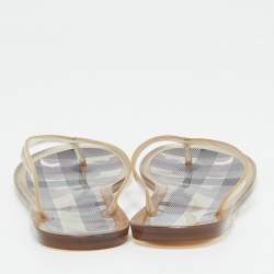 Burberry Transparent Rubber Thong Flat Sandals Size 39