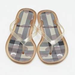 Burberry Transparent Rubber Thong Flat Sandals Size 39