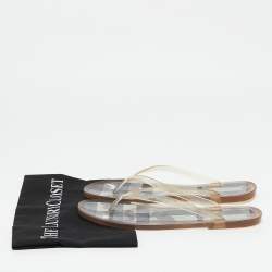 Burberry Transparent Rubber Thong Flat Sandals Size 39
