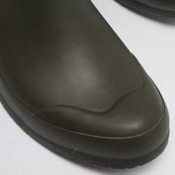 Burberry Green/Beige Rubber and Vintage Check Canvas Simeon Rain Boots Size 41