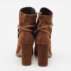 Burberry Brown Suede Block Heel Ankle Length Boots Size 39