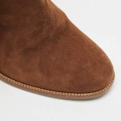 Burberry Brown Suede Block Heel Ankle Length Boots Size 39
