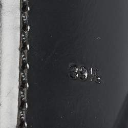 مملوكة مسبقًا Burberry Black Leather Equestrian Kennard Ankle Length Boots Size 39.5