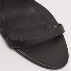 Pre Owned Burberry Black Leather Marham Buckle Sandals Size 40
