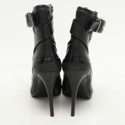 Burberry Black Quilted Leather Brit Beverly Ankle Booties Size 37