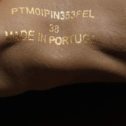 مملوكة مسبقًا Burberry Brown/Beige Leather and Nova Check Canvas Low Top Sneakers Size 38