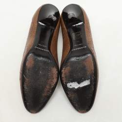 Burberry Brown Leather Laser Cut Pumps Size 39