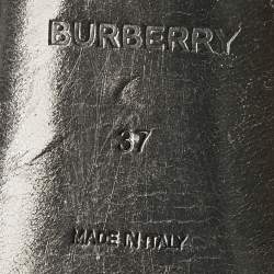 Pre Owned Burberry Black Leather Madelina TB Logo Pointed Toe Pumps Size 37