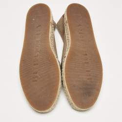 Burberry Brown House Check Canvas Espadrille Flats Size 41