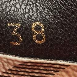 Burberry Tricolor Leather and House Check Canvas Buckle Detail Scrunch Ballet Flats Size 38