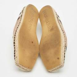 Burberry Brown/Beige House Check Canvas Espadrille Flats Size 37