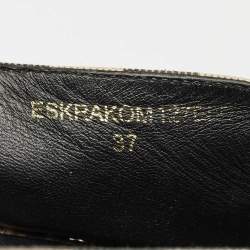 Burberry Brown/Beige House Check Canvas Espadrille Flats Size 37