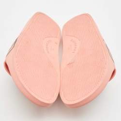 Burberry Black/Pink Check Rubber Pool Slides Size 40