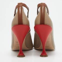 Burberry Brown Textured Leather Ankle Strap Pumps Size 40