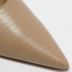 Burberry Brown Textured Leather Ankle Strap Pumps Size 40