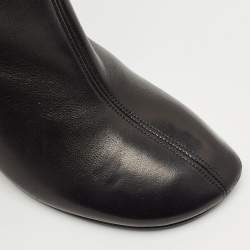 Burberry Black Leather Round Toe Knee Length Boots Size 38