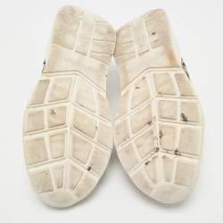 Burberry White/Beige Check Canvas and Rubber Regis Chunky Sneakers Size 41