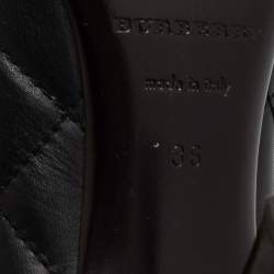 Burberry Black Quilted Leather Buckle Detail Pointed Toe Pumps Size 36