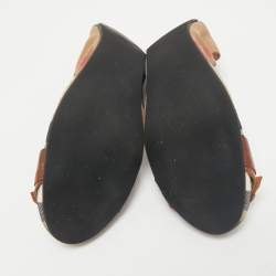Burberry Brown House Check Canvas And Leather Shipley Ballet Flats Size 40