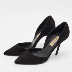 Burberry Black Suede Vernoff D'orsay Pumps Size 37.5