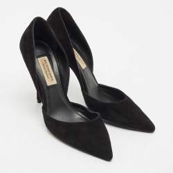 Burberry Black Suede Vernoff D'orsay Pumps Size 37.5