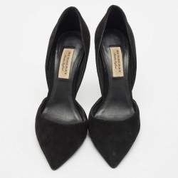 Burberry Black Suede Vernoff D'orsay Pumps Size 37.5