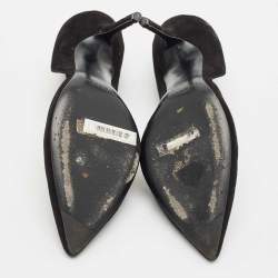 Burberry Black Suede Vernoff D'orsay Pumps Size 37.5