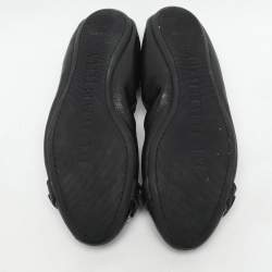 Burberry Black Leather Scrunch Ballet Flats Size 36