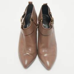 Burberry Brown Leather Ankle Length Boots Size 41