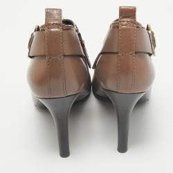 Burberry Brown Leather Ankle Length Boots Size 41