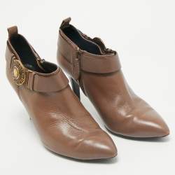 Burberry Brown Leather Ankle Length Boots Size 41